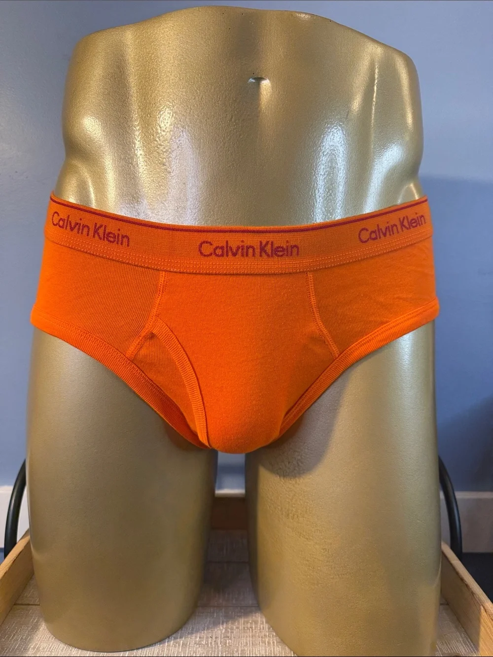Calvin Klein Orange Cotton Briefs Large